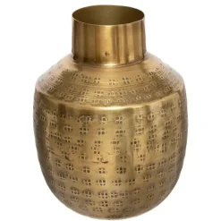 Vazen-Atmosphera Bloemenvaas Emperor - goud - metaal - D10 x H15 cm
