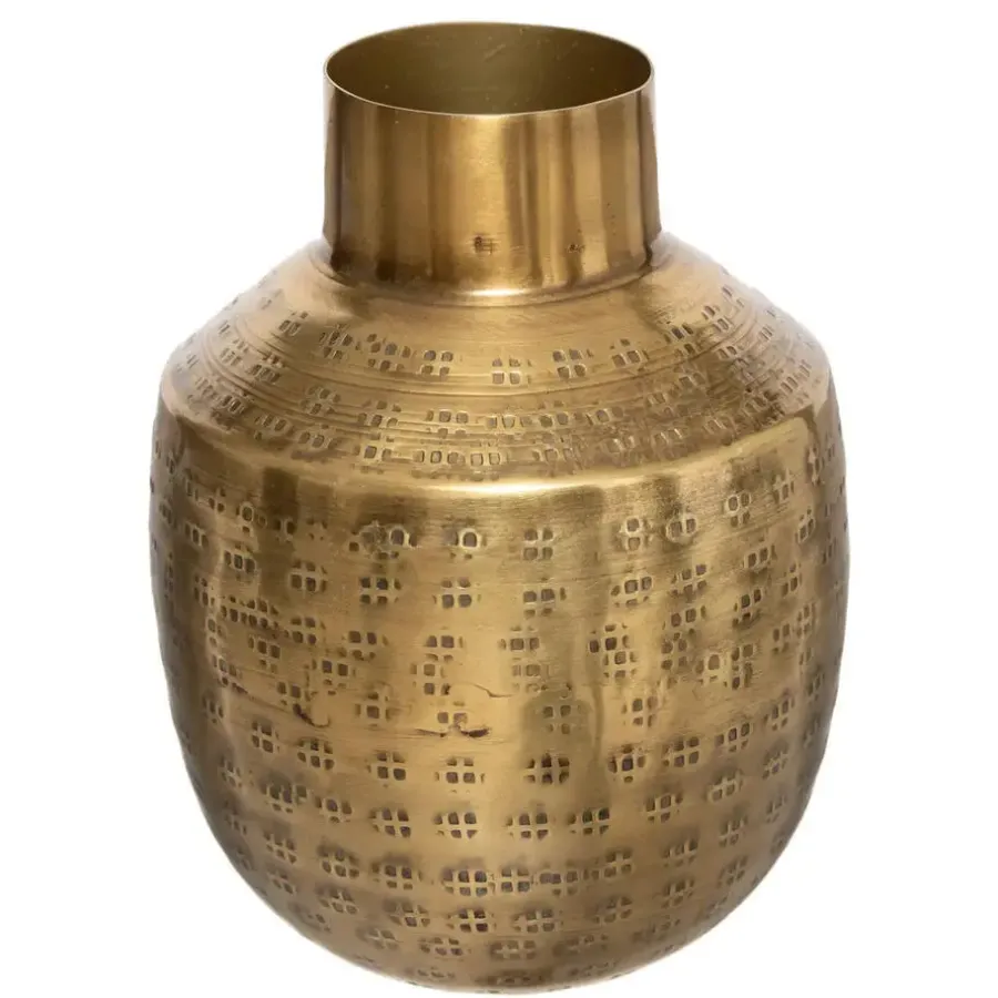 Vazen-Atmosphera Bloemenvaas Emperor - goud - metaal - D10 x H15 cm