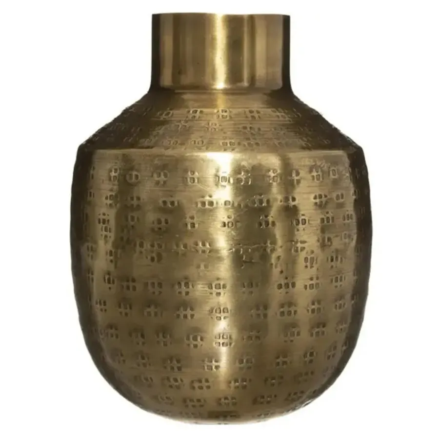 Vazen-Atmosphera Bloemenvaas Emperor - goud - metaal - D10 x H15 cm