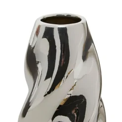 Vazen-Atmosphera Bloemenvaas Silver Sky - zilver - keramiek - H21 cm
