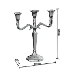 Atmosphera kaarsen kandelaar - 3 armen - metaal - goud - 27 cm