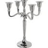 Atmosphera kaarsen kandelaar - 5 armen - metaal - zilver - 28 cm