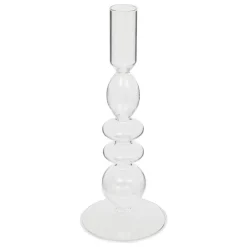 Atmosphera kaarsen kandelaar - dinerkaarsen - transparant - 22 cm