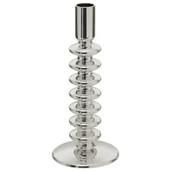 Atmosphera kaarsen kandelaar - dinerkaarsen - zilver - H22 cm
