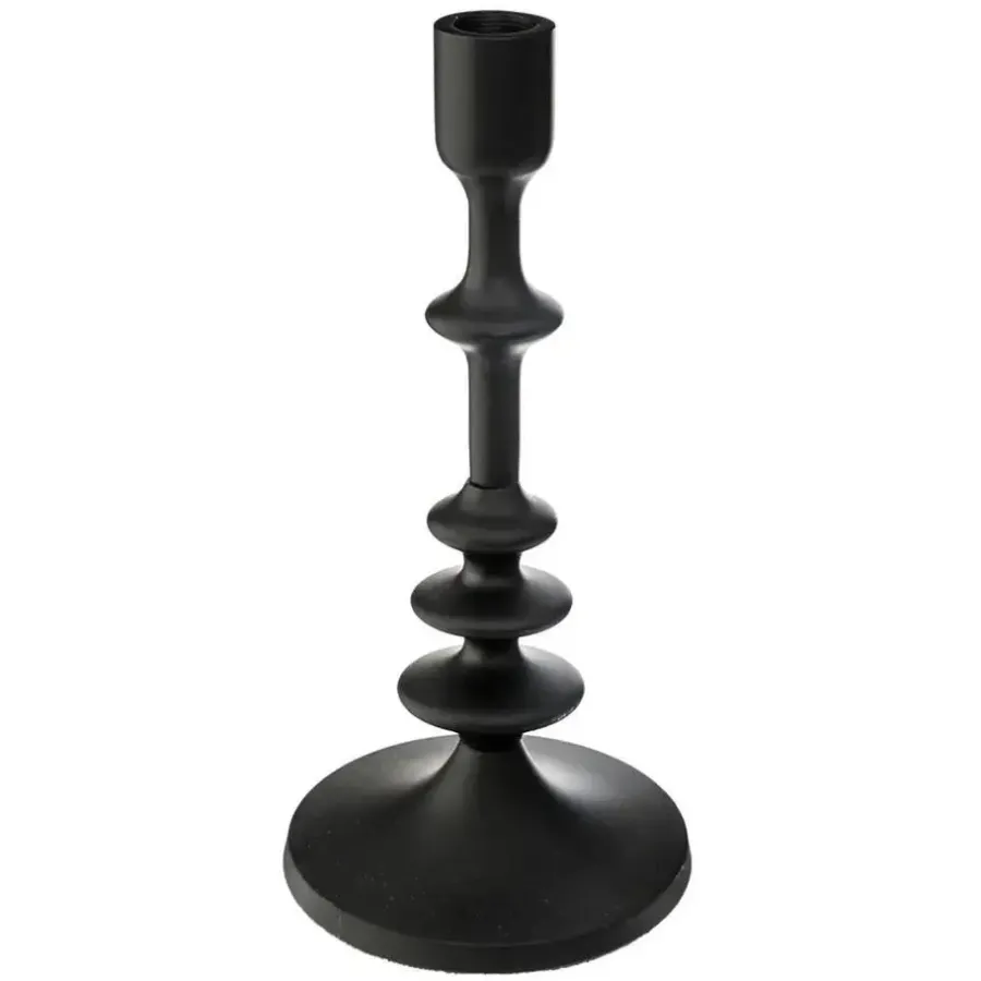 Atmosphera kaarsen kandelaar - dinerkaarsen - zwart - H26 cm