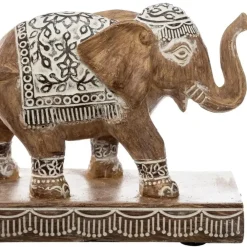 Atmosphera Olifantjes dierenbeeldje - bruin - 46 x 7,5 x 13 cm