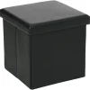 Poefen-Atmosphera Poef/Hocker - opbergbox - zwart - pvc/mdf - 38 x 38 cm