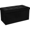 Poefen-Atmosphera Poef/hocker - opbergbox - zwart - PU/MDF - 76 x 38 cm
