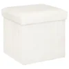 Poefen-Atmosphera Poef/hocker - opbergbox - wit - PU/MDF - 38 x 38 cm