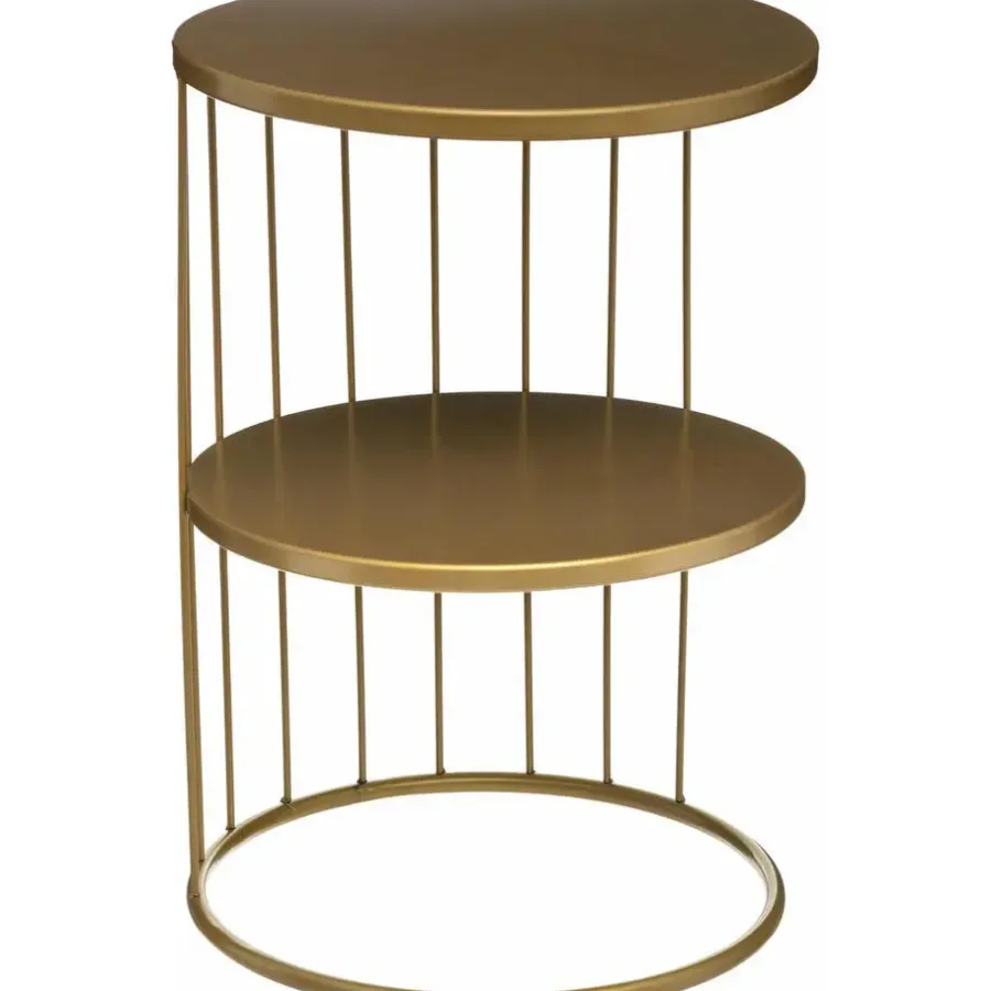 Atmosphera Salontafel Kobu - goud - metaal - rond - industrieel