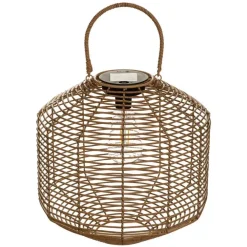 Kandelaars En Windlichten-Atmosphera solar lantaarn - rotan - 30 x 30 cm