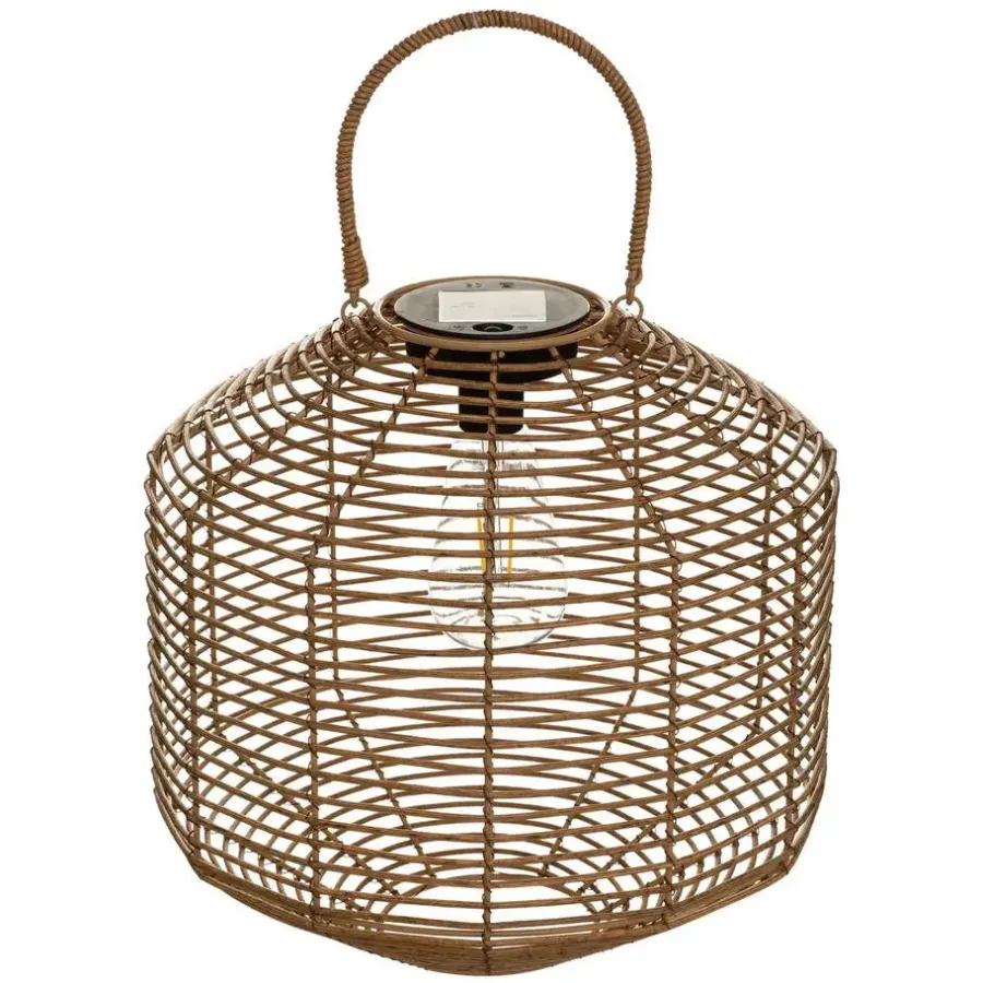 Kandelaars En Windlichten-Atmosphera solar lantaarn - rotan - 30 x 30 cm
