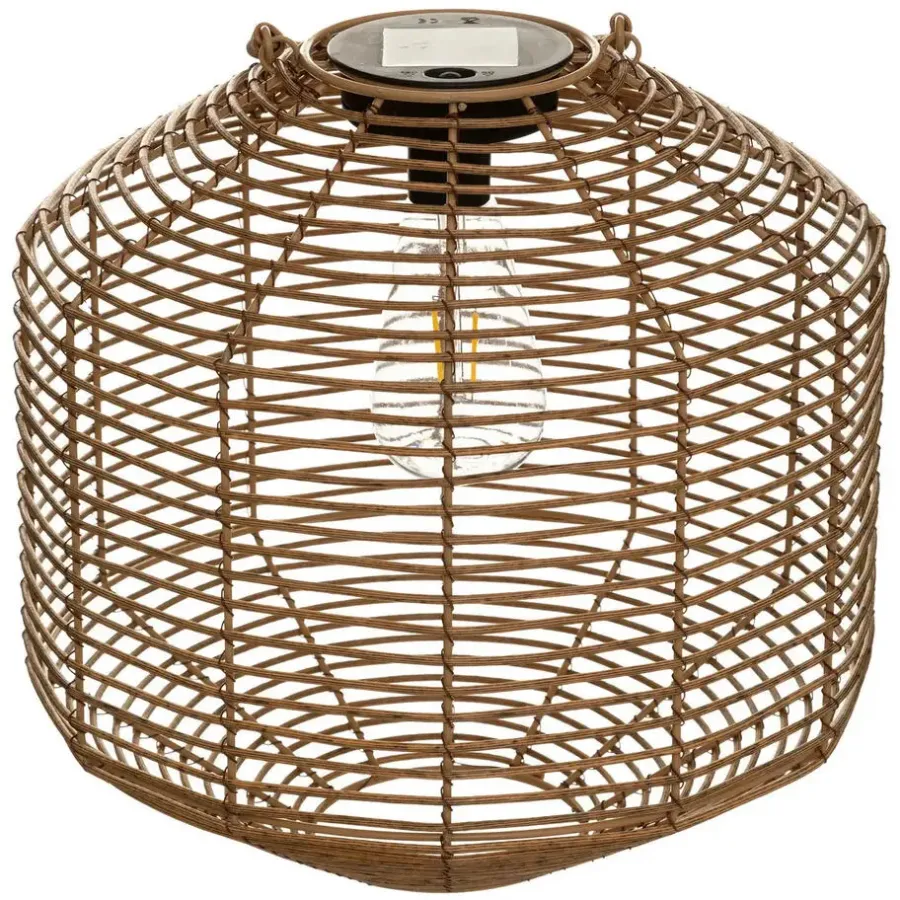 Kandelaars En Windlichten-Atmosphera solar lantaarn - rotan - 30 x 30 cm