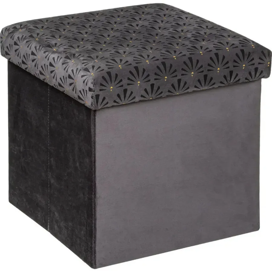 Poefen-Atmosphera Storage Poef/hocker - Opvouwbaar - Donkergrijs - 38x38 cm