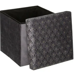 Poefen-Atmosphera Storage Poef/hocker - Opvouwbaar - Donkergrijs - 38x38 cm
