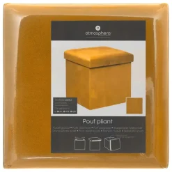Poefen-Atmosphera Storage Poef/Hocker - Opvouwbaar - Okergeel - 38x38 cm