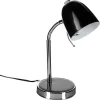 Atmosphera Tafellamp/bureaulampje - metaal - zwart/zilver - 35 cm
