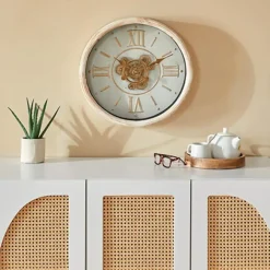 Atmosphera Wandklok/muur klok Florence - Vintage Wood - D50 cm