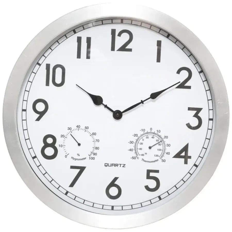Atmosphera Wandklok/muur klok Home Data - metaal - D40 cm