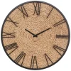 Atmosphera Wandklok/muur klok Mumbai - D50 cm - metaal/jute