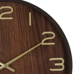 Klokken-Atmosphera Wandklok/muur klok - Woody - Dia 38 cm - hout - bruin