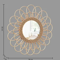 Spiegels-Atmosphera Wandspiegel Caya - Boho/ibiza stijl - rotan - 56 cm