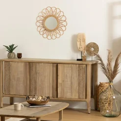 Spiegels-Atmosphera Wandspiegel Caya - Boho/ibiza stijl - rotan - 56 cm