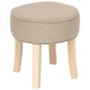 Krukjes-Atmosphera Zit krukje - hout/stof - beige fluweel - D35 x H40 cm