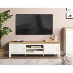 Tv Meubels-Beliani ATOCA - TV-meubel - Lichthout/Wit - MDF