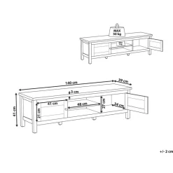 Tv Meubels-Beliani ATOCA - TV-meubel - Lichthout/Wit - MDF