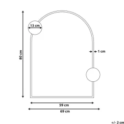 Beliani AULON - Wandspiegel - Zwart- 69 x 80 cm - Metaal