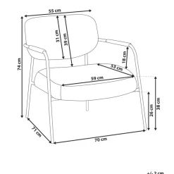 Fauteuils-Beliani AUSVIKA - Fauteuil - Lichtbeige - Polyester
