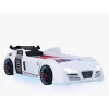 Merkloos Autobed - Racebed - Met LED en sounds - V8 Sport - 239x127x72 cm - Wit