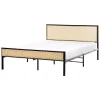 Twijfelaars-Beliani AVANTON - Tweepersoonsbed - Zwart - 140 x 200 cm - PE rotan