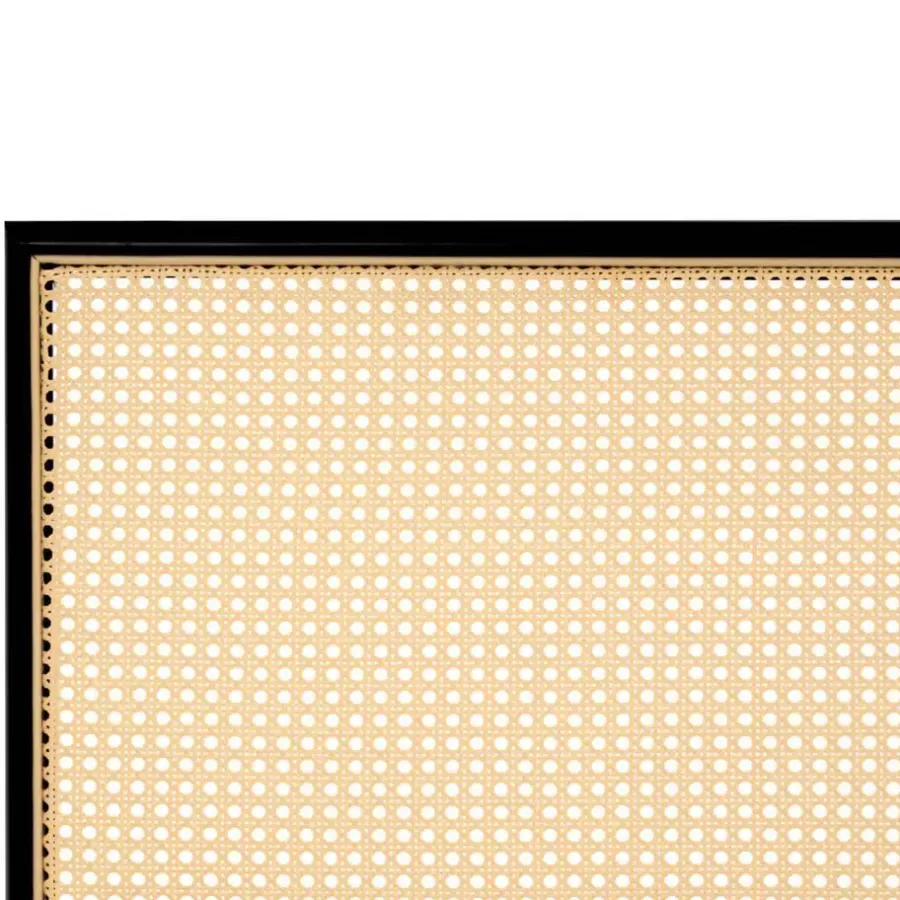 Twijfelaars-Beliani AVANTON - Tweepersoonsbed - Zwart - 140 x 200 cm - PE rotan