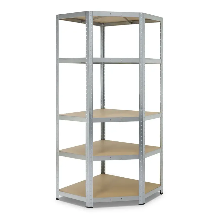 Stellingkasten-Erro Avasco Stellingkast - Zilver - Opbergrek met hoek metaal - 176x75x40cm