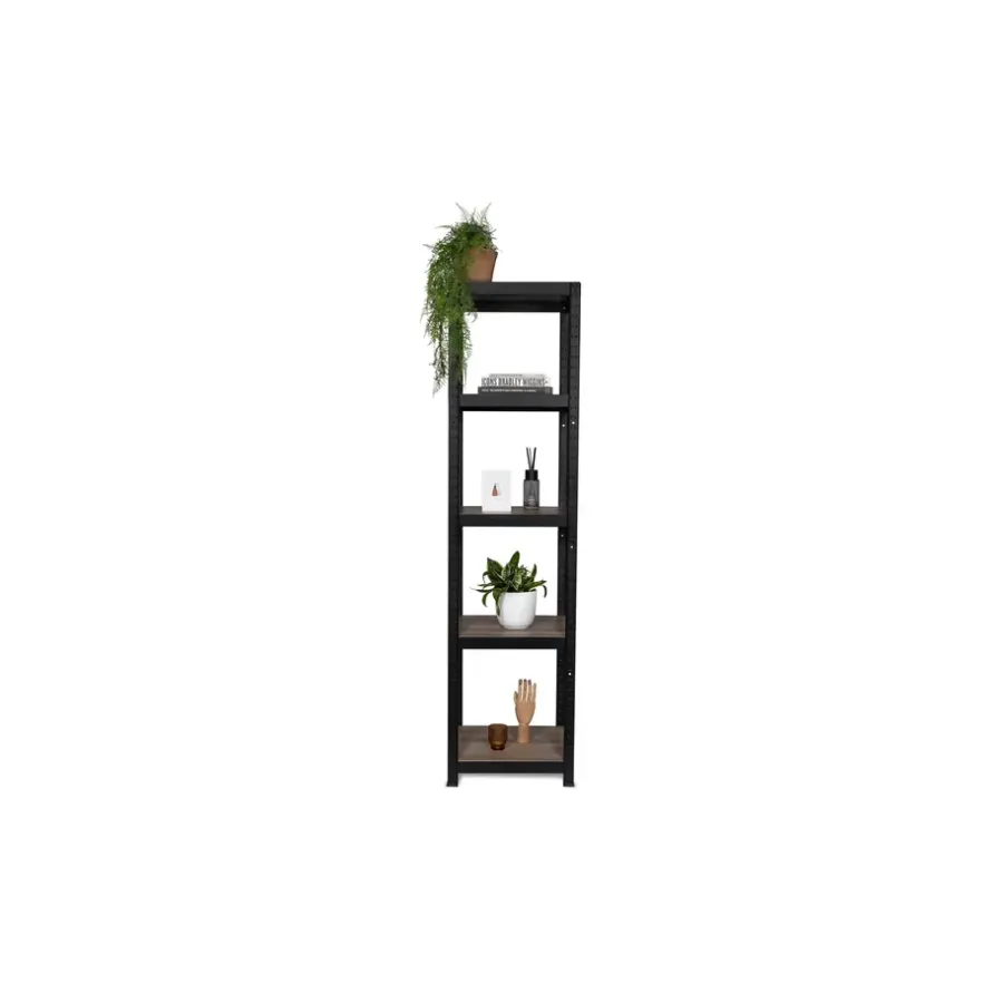Stellingkasten-Erro Avasco Stellingkast - Zwart - Opbergrek vierkant metaal - 176x45x45cm