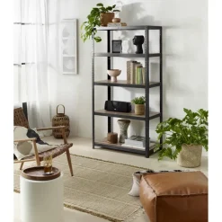 Erro Avasco Stellingkast - Zwart - Opbergrek metaal - 176x90x45