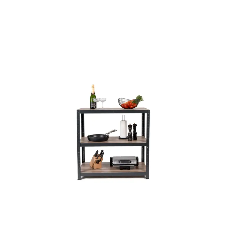 Stellingkasten-Erro Avasco Stellingkast - Zwart - Opbergrek laag metaal - 88x90x45
