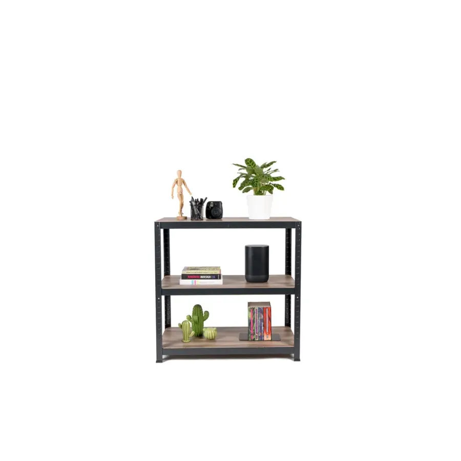 Stellingkasten-Erro Avasco Stellingkast - Zwart - Opbergrek laag metaal - 88x90x45
