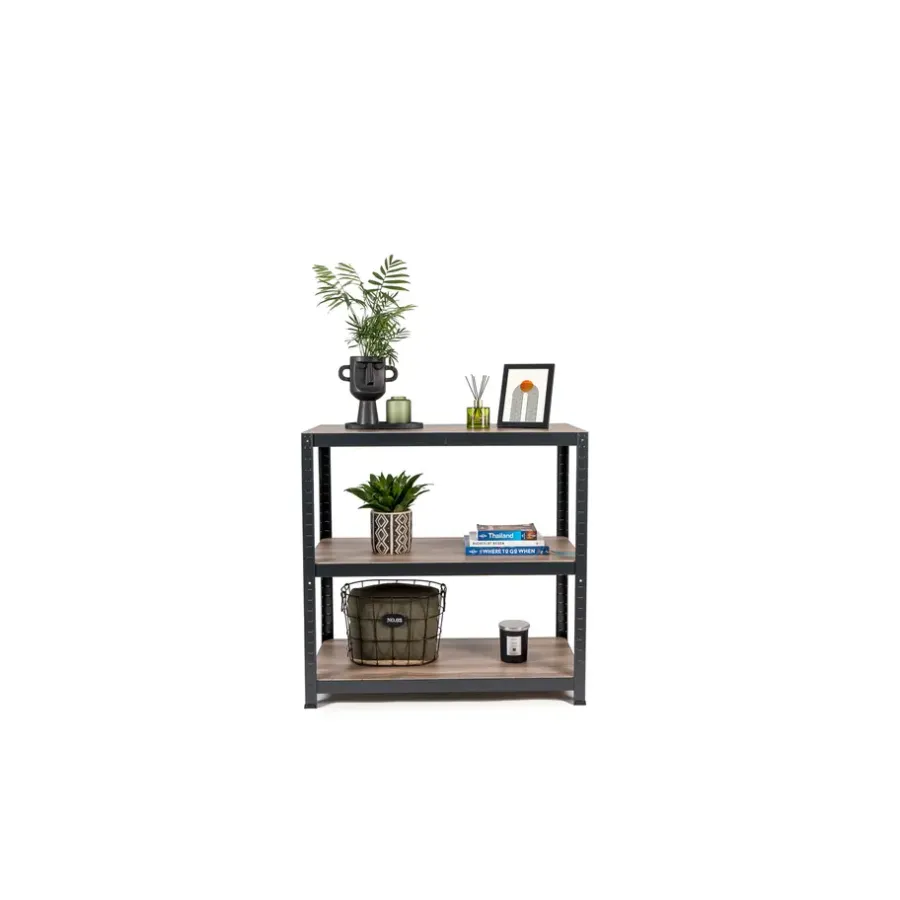 Stellingkasten-Erro Avasco Stellingkast - Zwart - Opbergrek laag metaal - 88x90x45
