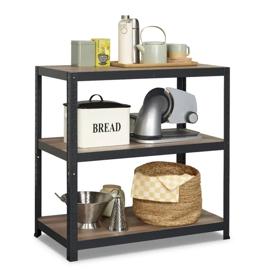 Stellingkasten-Erro Avasco Stellingkast - Zwart - Opbergrek laag metaal - 88x90x45