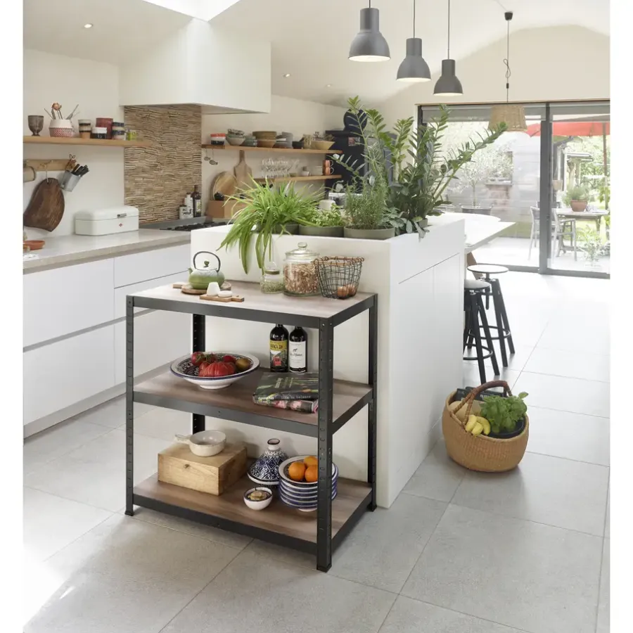 Stellingkasten-Erro Avasco Stellingkast - Zwart - Opbergrek laag metaal - 88x90x45