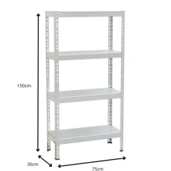 Stellingkasten-Erro Avasco Stellingkast Metaal - Opbergrek Solid 50 - 145x72,5x30 - wit