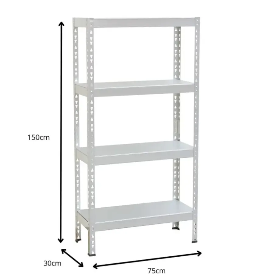 Stellingkasten-Erro Avasco Stellingkast Metaal - Opbergrek Solid 50 - 145x72,5x30 - wit