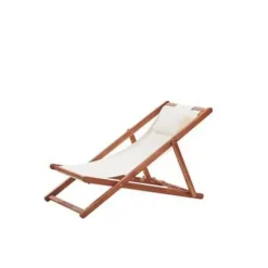Ligbedden-Beliani AVELLINO - Strandstoel - Donkere houtkleur - Polyester