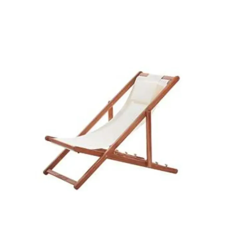 Ligbedden-Beliani AVELLINO - Strandstoel - Donkere houtkleur - Polyester