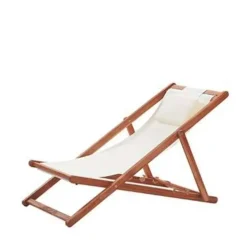Ligbedden-Beliani AVELLINO - Strandstoel - Donkere houtkleur - Polyester