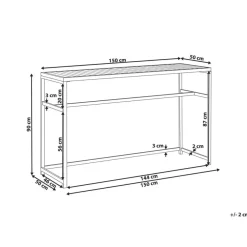 Beliani AVETRANA - Tuintafel - Wit - 150 x 50 cm - Staal