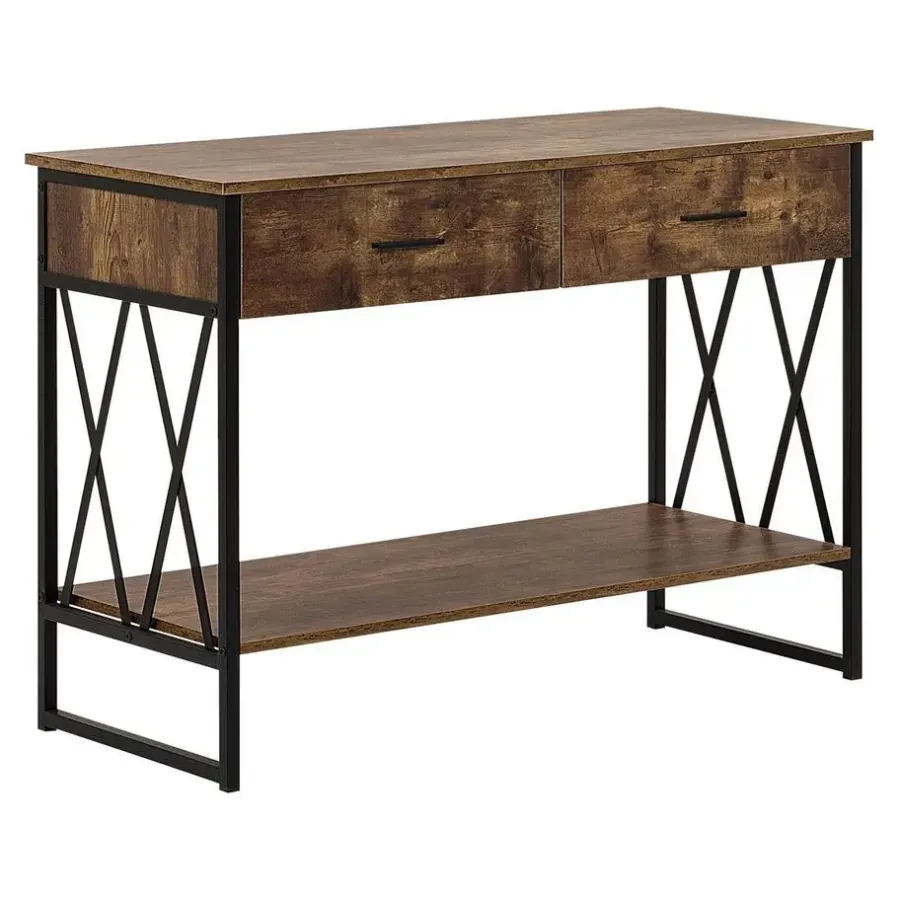 Beliani AYDEN - Consoletafel - Donkere houtkleur - MDF